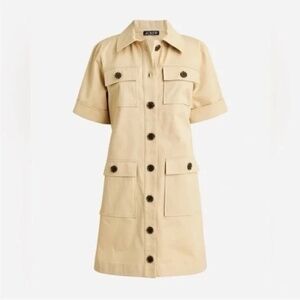 J Crew Gamine Khaki Shirt Dress